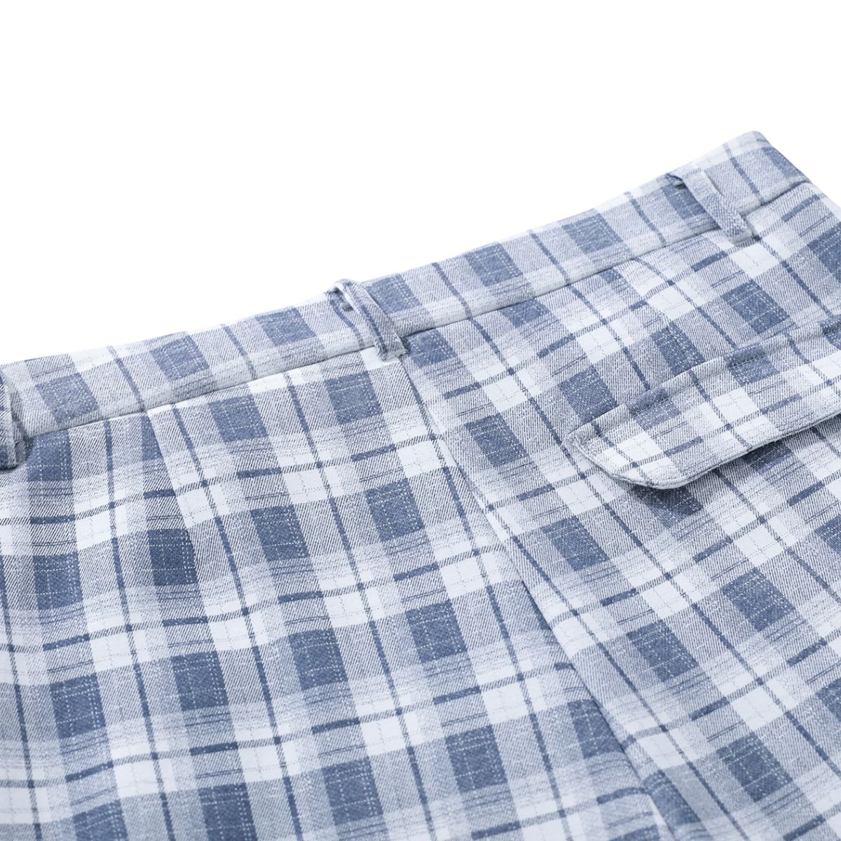 Vintage Plaid Pleated Wide Leg Trousers