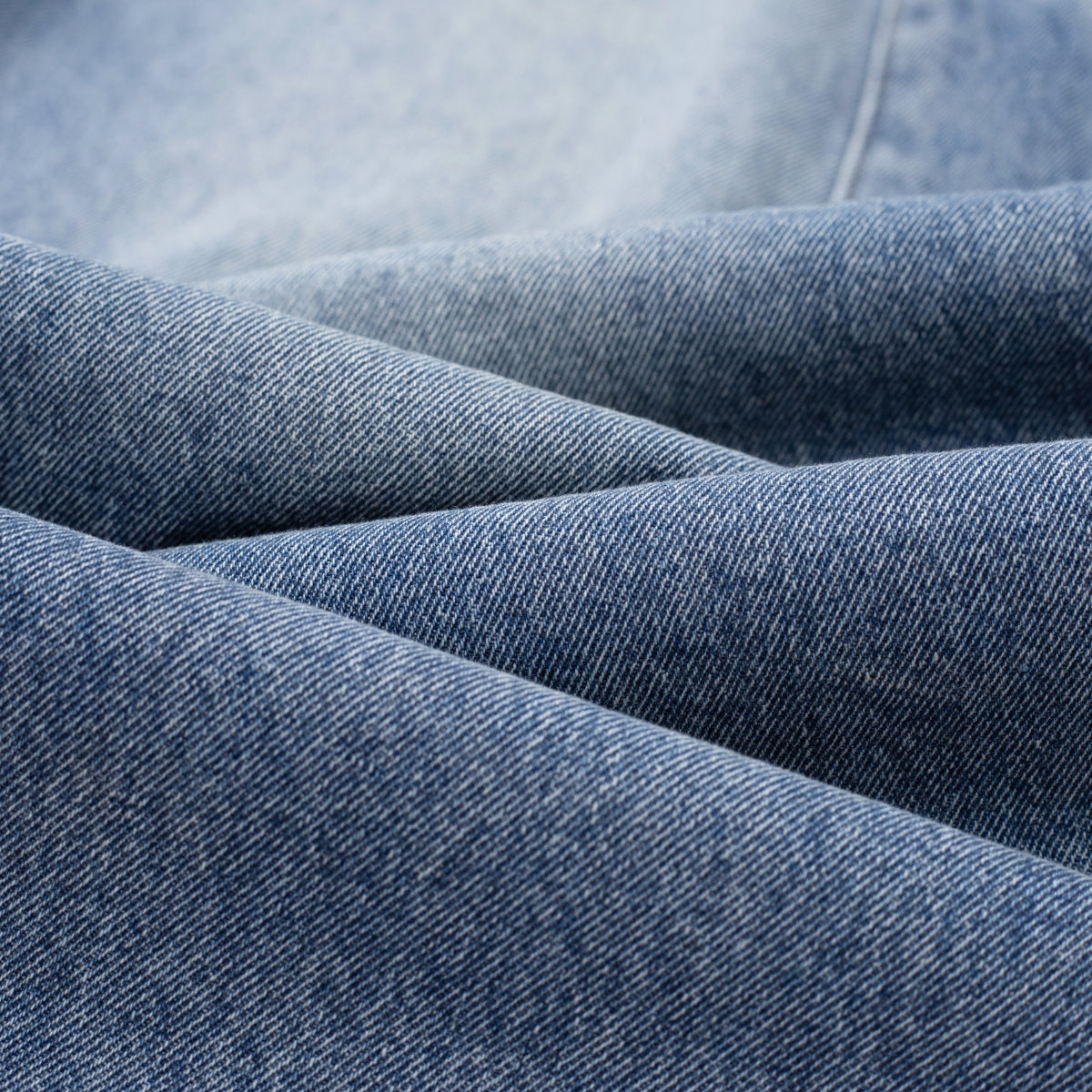 Pleated Vintage Wash Denim Baggy Jeans