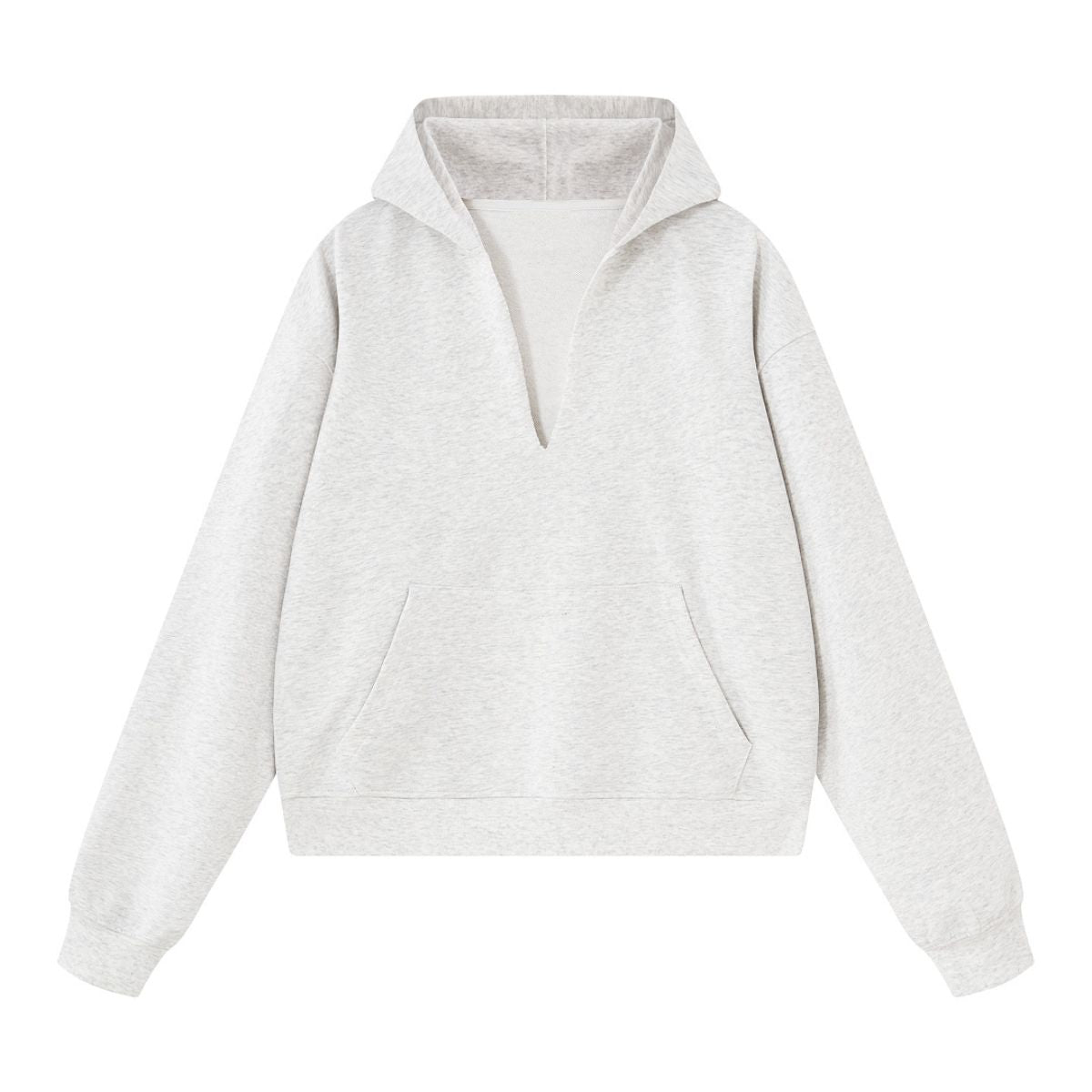 Old Money Drop‑Shoulder Loose V‑Neck Hoodie
