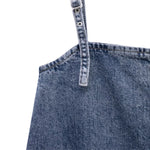 Falda vaquera con bordado de perlas y lavado vintage