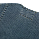 Crew Neck Button-Front Denim Vest