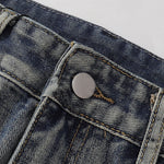 Distressed Patched Star Detail Jeans