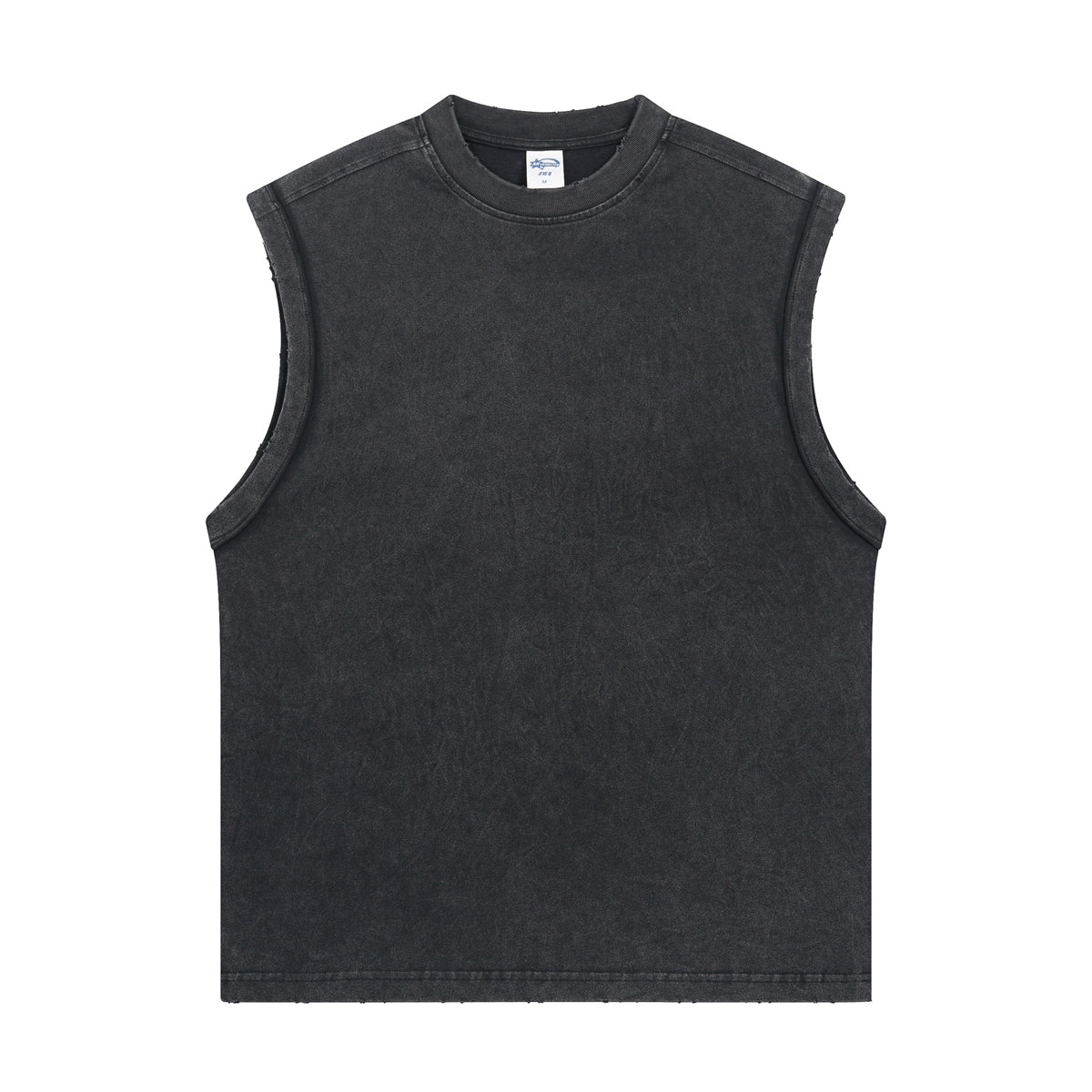 Back Seam Distressed Sleeveless T Shirt 8oz-INNBLAC Fashion Apparel