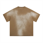 Camiseta lavada con bordes sin rematar de peso pesado de 9 oz