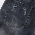 Fray Hem Vintage Wide-Leg Distressed Jeans