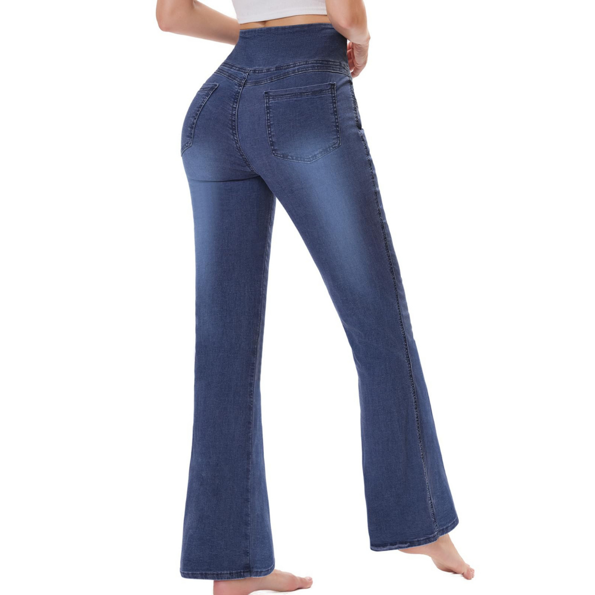 Women's Washed Stretch Knit Bootcut Jeans