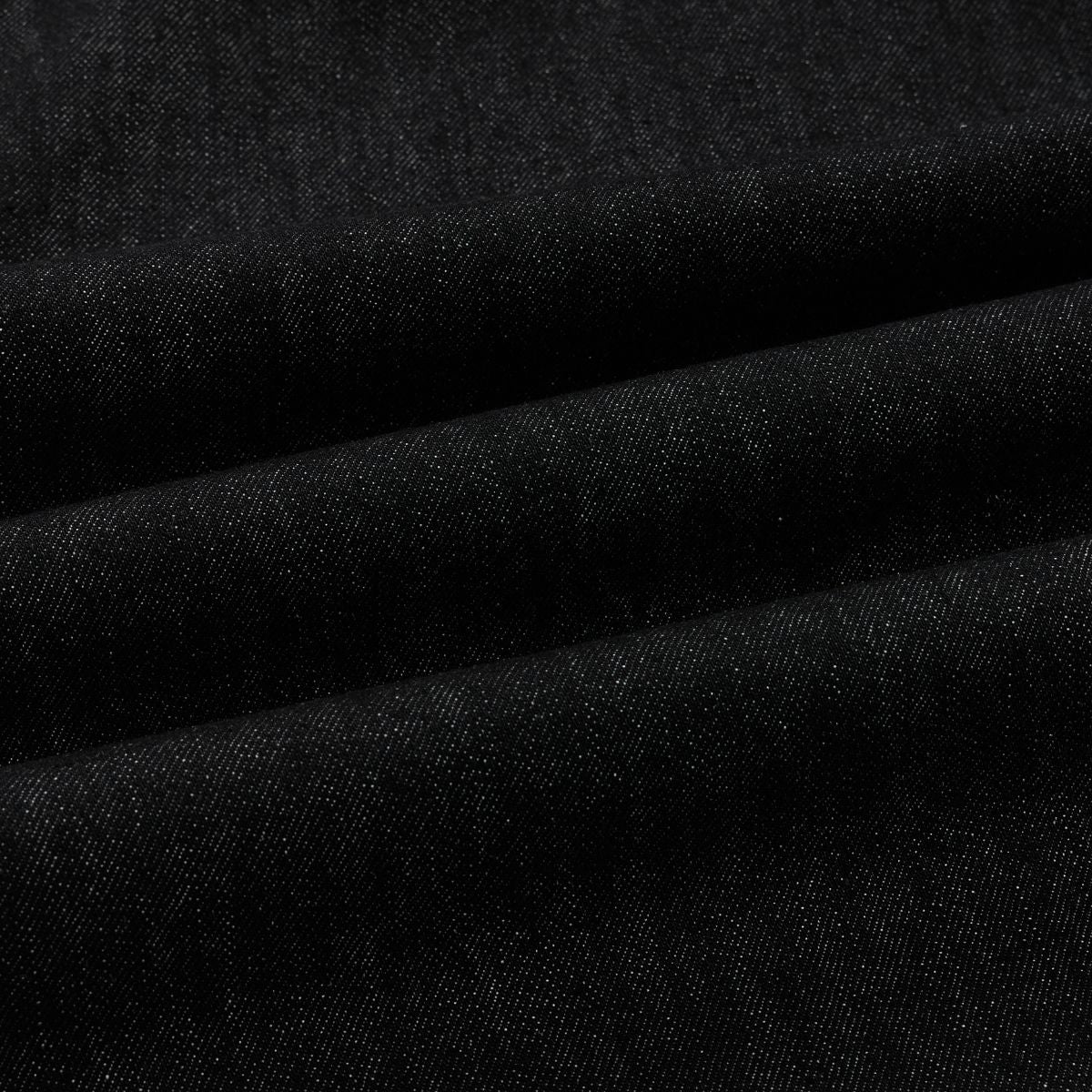 Creased Raw Denim Straight‑Leg Jeans