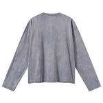 Whisker Wash Frayed Soft Brushed Vintage Long Sleeve Tee