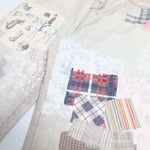 High Street Vintage-Inspired Patchwork Print Wide-Leg Jeans