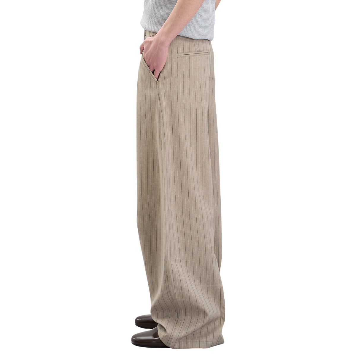 Vintage Pinstripe Baggy Wide-Leg Trousers