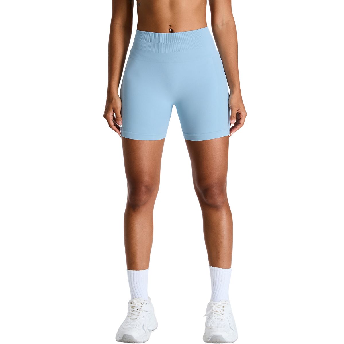 Pantalones cortos de running de tiro alto sin costuras
