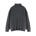 Heavyweight Washed Fleece Stand Collar Zip Sweatshirt