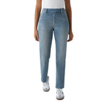 High Waisted Pull-On Straight Leg Jeans