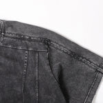 Structural Panels Sleeve Zipper Vintage Washed Short Sleeve Tee