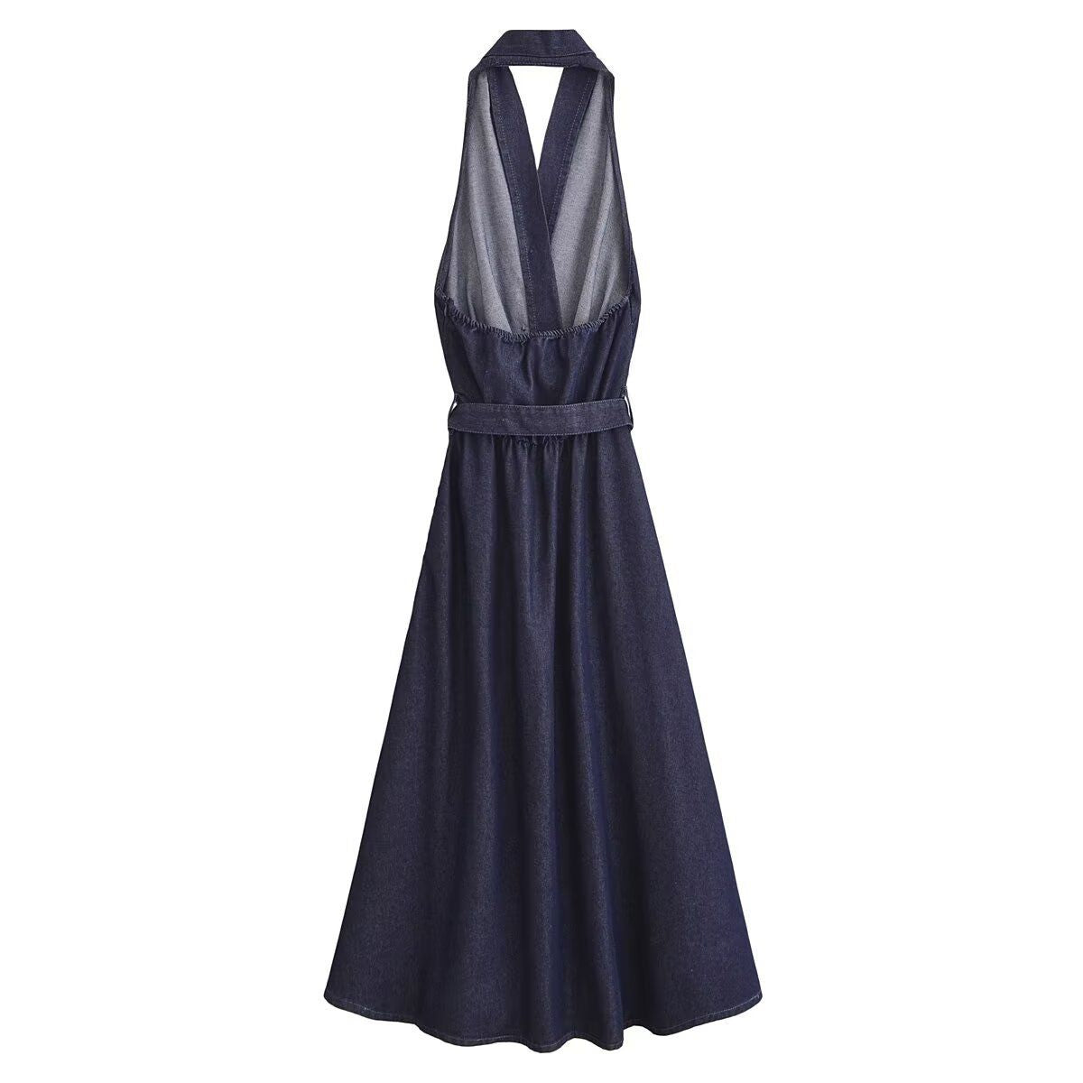 Falda vaquera con bordado de perlas y lavado vintage