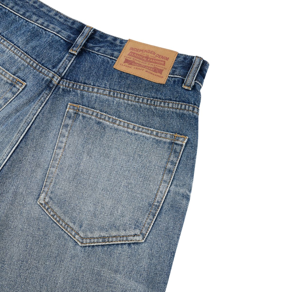Vintage Splash Paint Washed Whisker Denim Pants