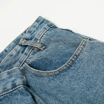 Asymmetrical Wide Leg Modern Light Wash Jeans