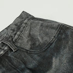 Hand-Rubbed Whisker Premium High Street Loose Straight Jeans