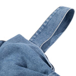 Women's Denim Bow Strappy Mini Dress