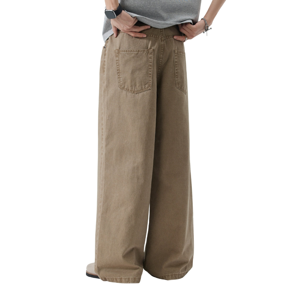 Button Fly Relaxed Fit Baggy Straight Leg Vintage Work Pants