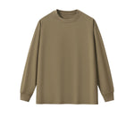 Solid Loose Fit Long-Sleeve Cotton T-Shirt 305gsm