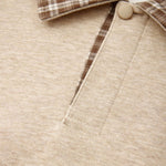 Quiet Luxury Old Money Color‑Contrast Plaid Half‑Zip Polo Sweatshirt