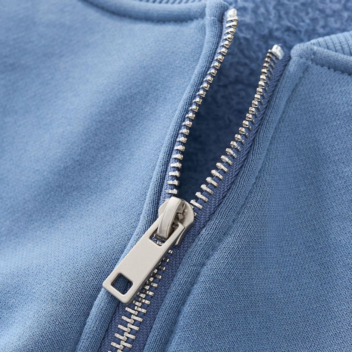 Washed Overdye Half‑Zip Metal Zipper Crew Neck Sweatshirt