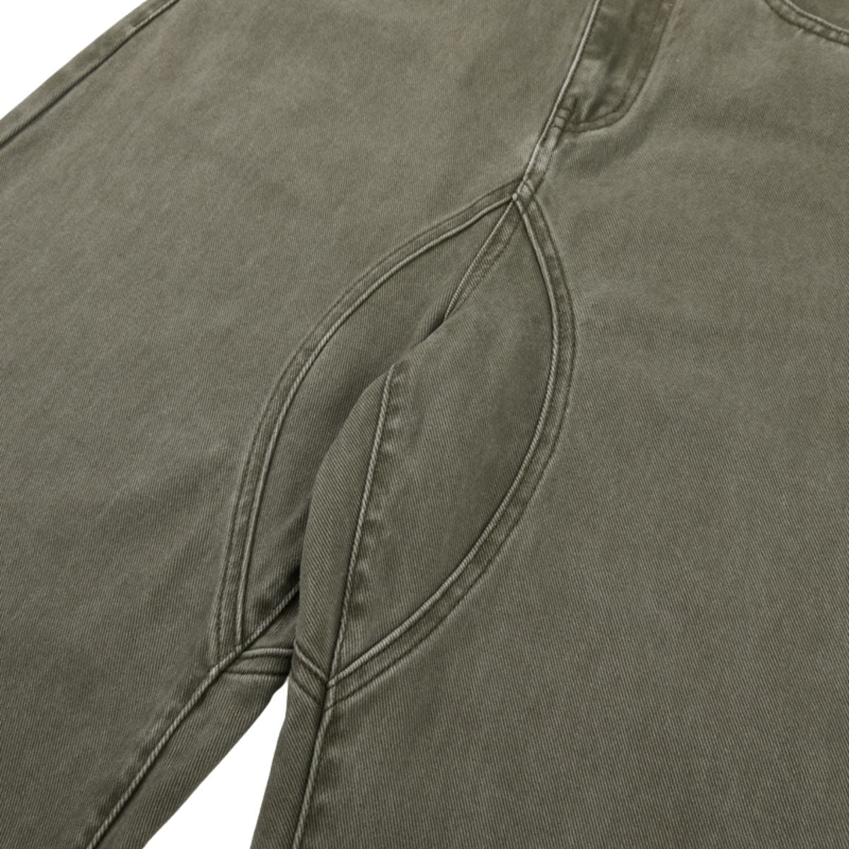 Vintage Washed Curved‑Seam Baggy Wide‑Leg Trousers