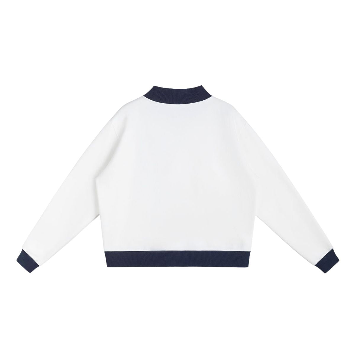 Mock Neck Sweatshirt With Contrast‑Color Stitching