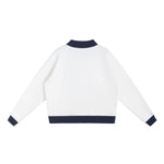 Mock Neck Sweatshirt With Contrast‑Color Stitching