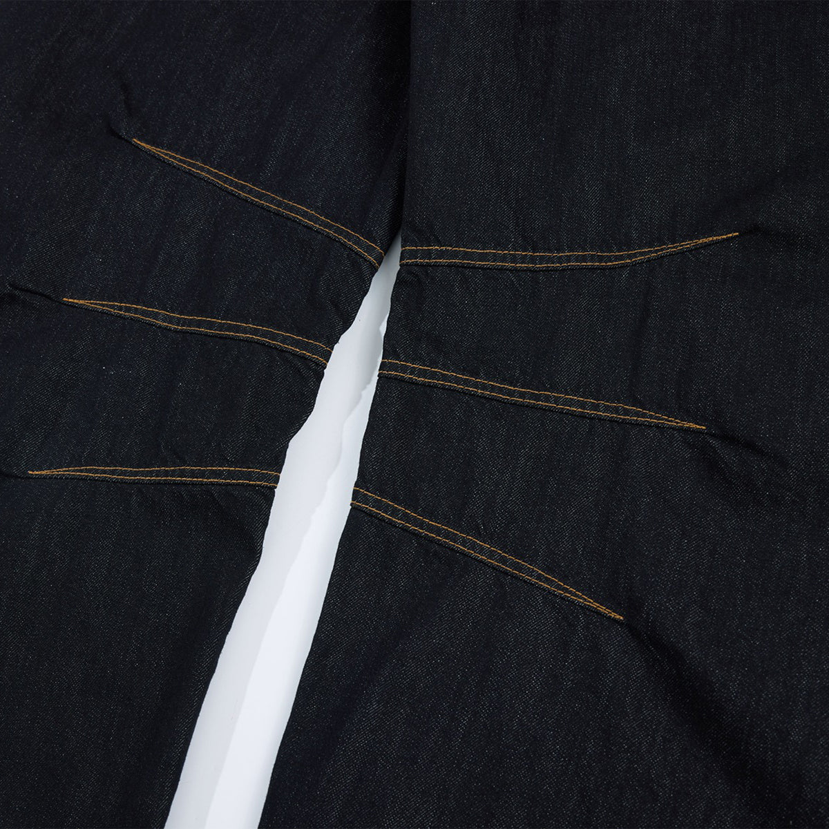 Premium Raw Denim Panel Stitch Wide-Leg Jeans