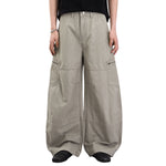 Washed Wrinkled Barrel with Zipper Pockets Cargo Pants