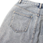 Women's Cut-Out Denim Midi Skirt
