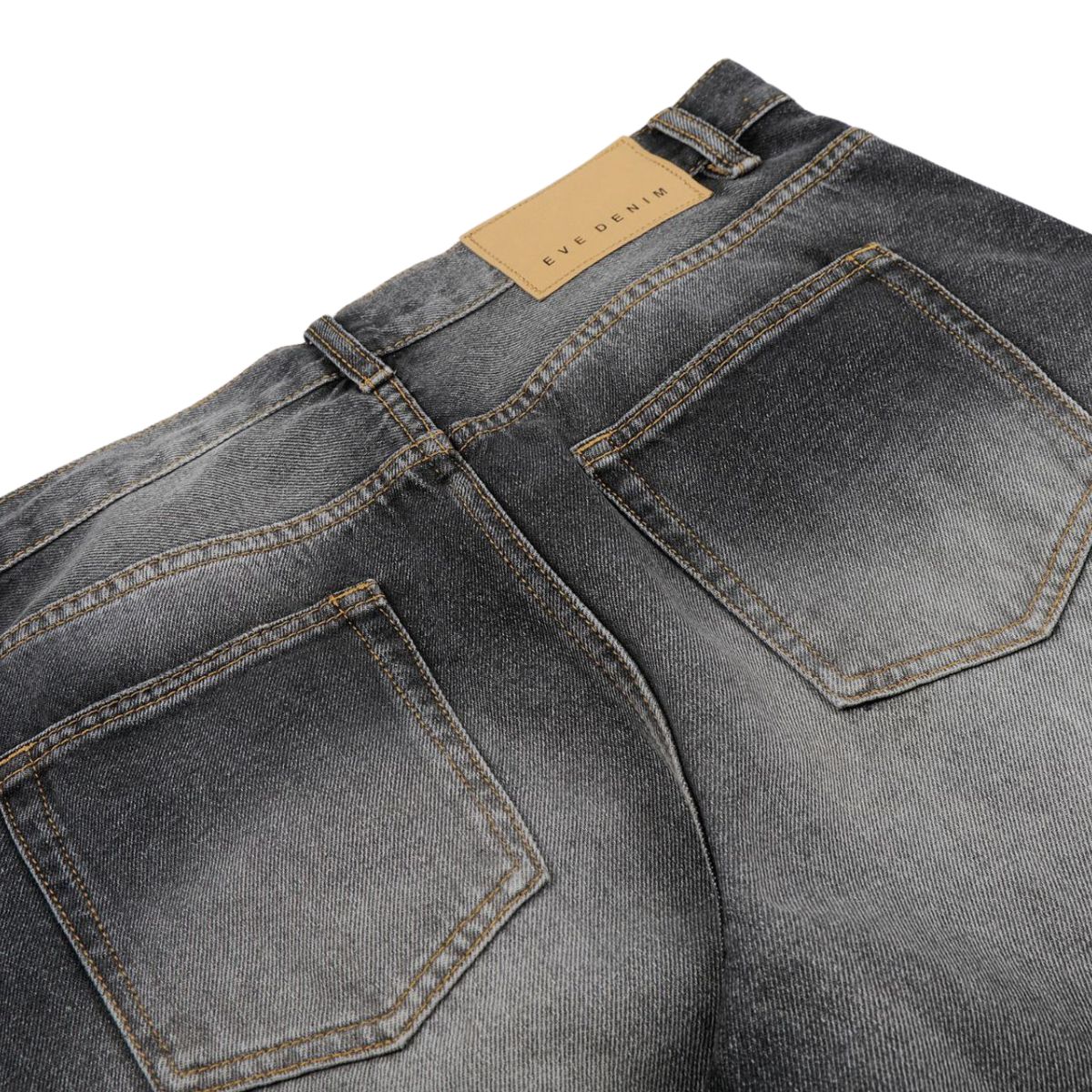 Vintage Washed Barrel Leg Distressed Jeans
