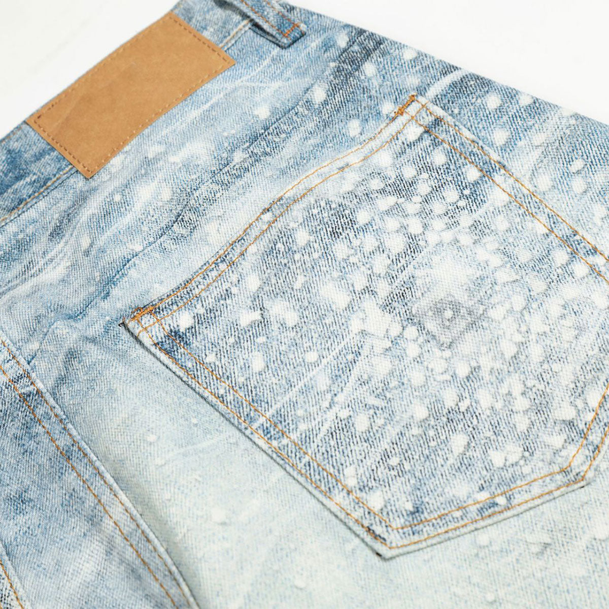 Rhinestone Lightning Bolt Vintage Wide Denim