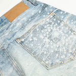 Rhinestone Lightning Bolt Vintage Wide Denim
