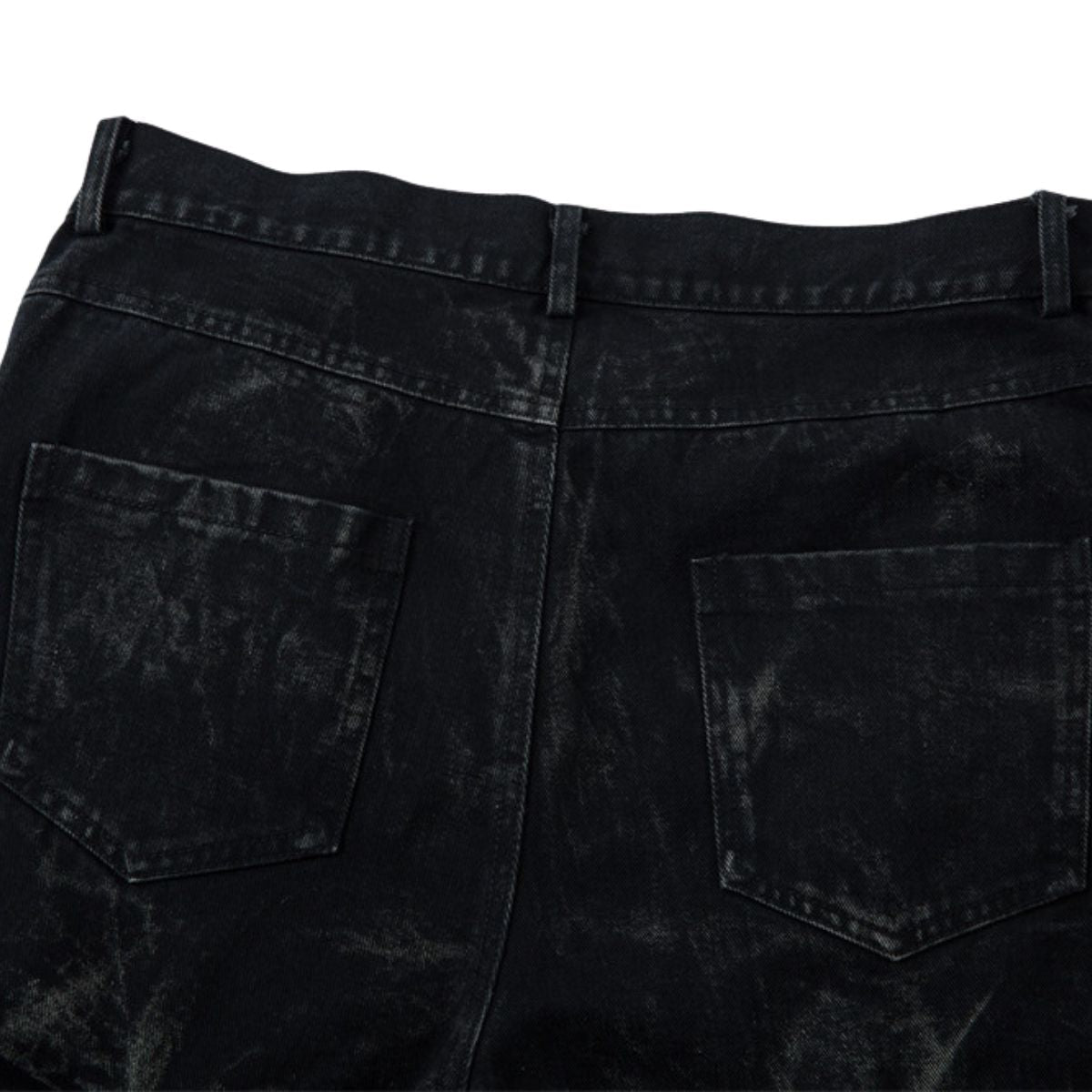 Men's Tie-Dye Denim Pants Heavy Pleated Distressed Loose Wide Leg