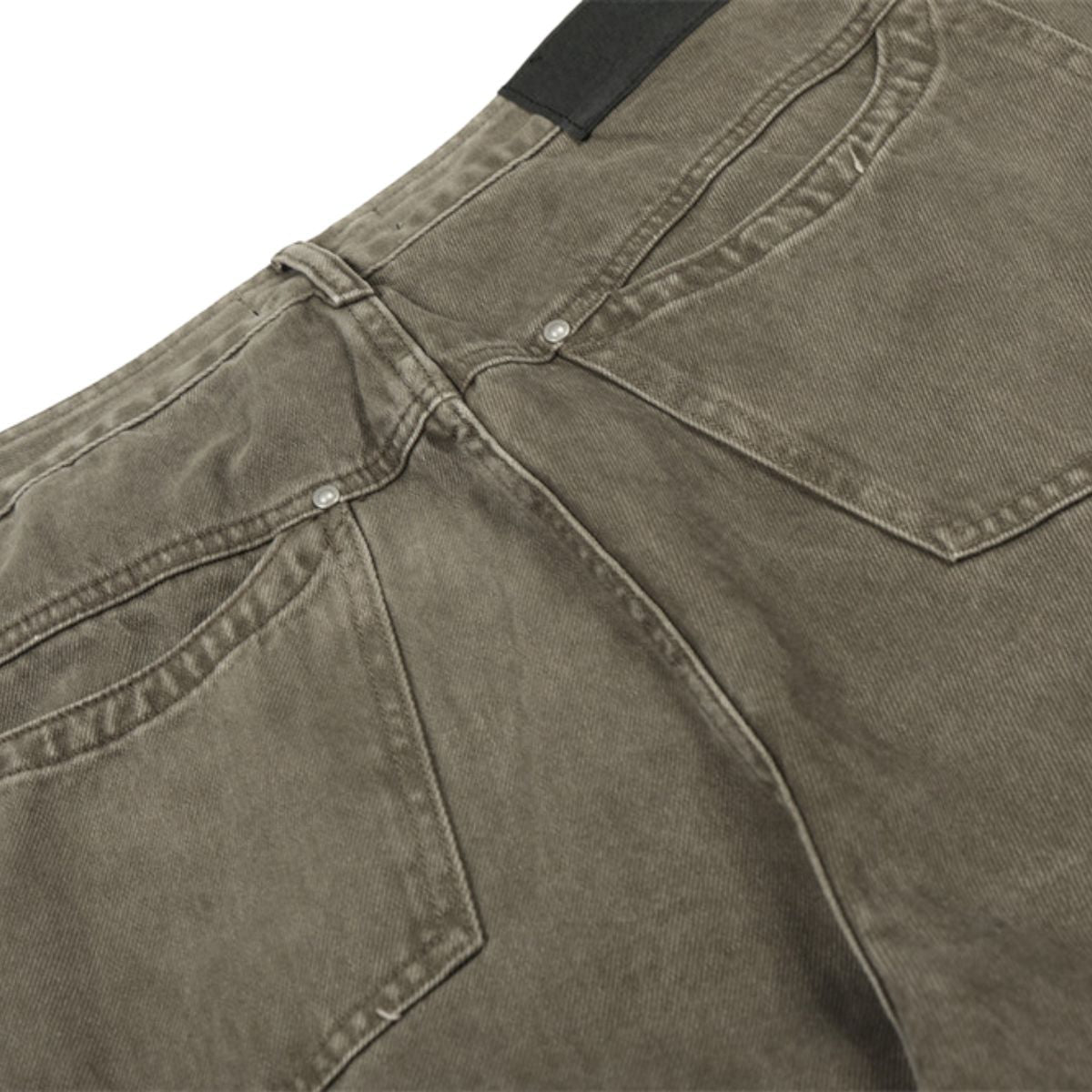 Men's Washed Punk Pleated Loose-Fit Casual Wide-Leg Denim Pants