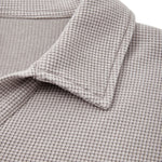 Waffle Knit Seagull Collar Drop‑Shoulder Loose Long Sleeve Top