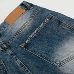 High Waist Wide Leg Distressed Faded Jeans