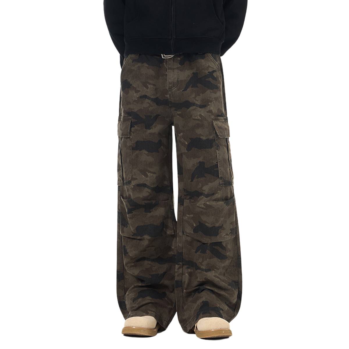 Vintage Camo Heavy Wash Relaxed Cargo Pants
