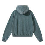 Snow Wash Vintage Distressed Ripped Hoodie