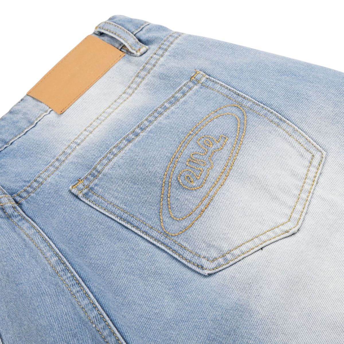 Vintage Washed Distressed Cat Whisker Denim Bermuda Shorts