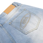 Vintage Washed Distressed Cat Whisker Denim Bermuda Shorts