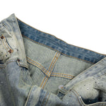 Rhinestone Washed Flare Jeans