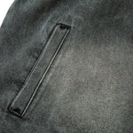 Oversized Stand-up Collar Washed Distressed Denim Jacket