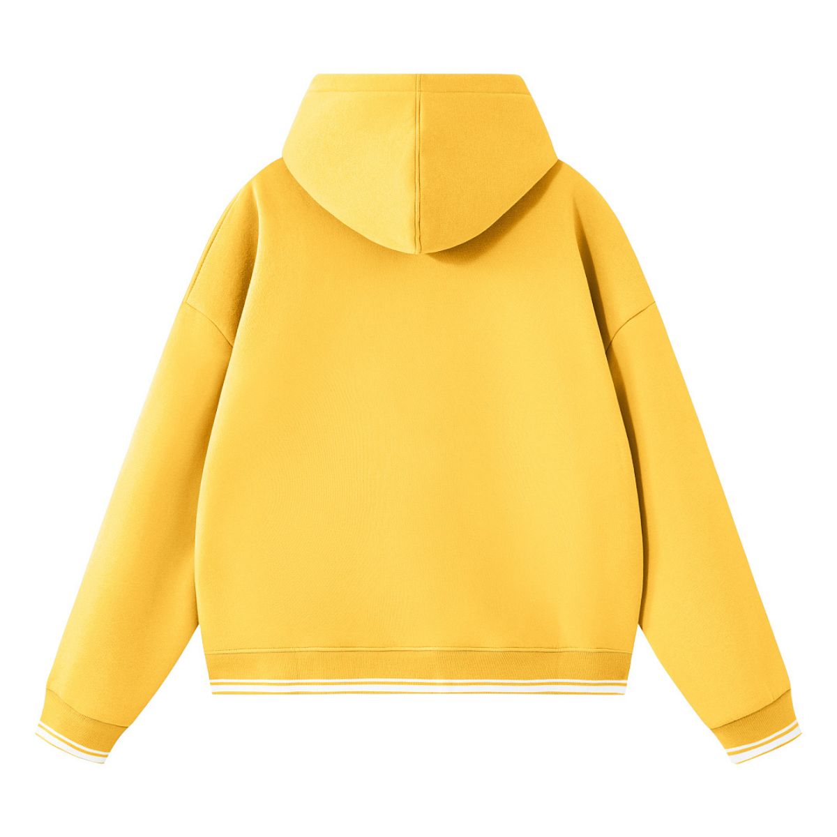 Color‑Block Ribbed Loose Warm Hoodie