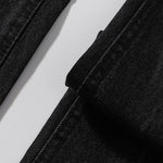 Black Acid Wash Distressed Wide Leg Denim Jeans