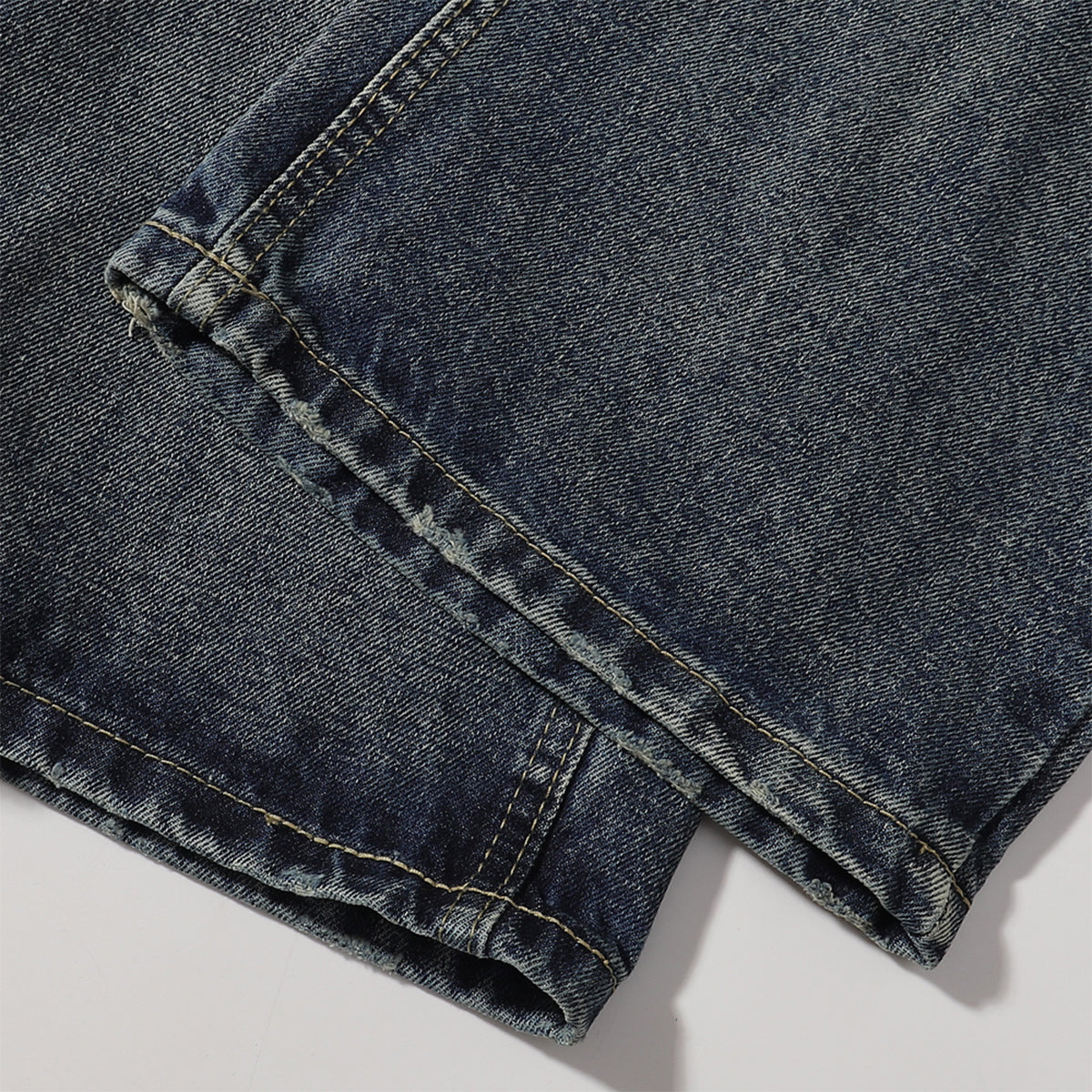 Vintage Washed Distressed Light Blue Wide Jeans