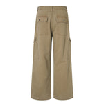 Vintage Workwear Wide-Leg Cargo Pants Multi Pocket Washed